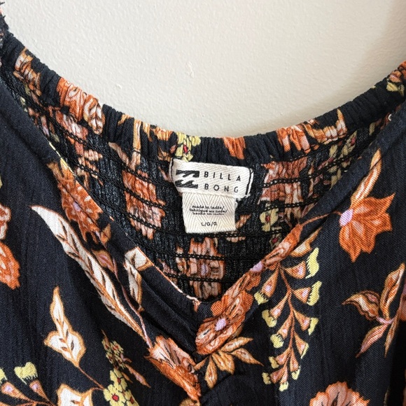 Billabong Black Floral Long Sleeve Dress - Picture 2 of 8